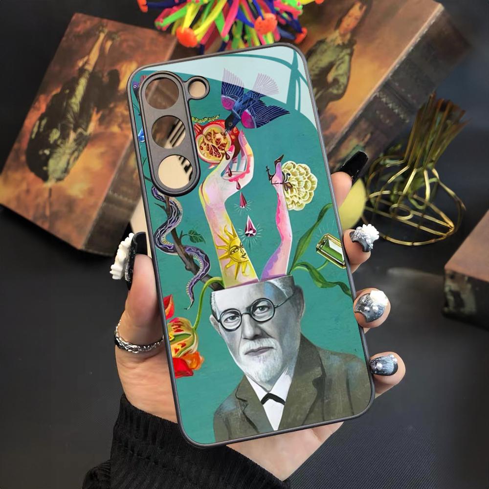 Sigmund psychoanalysis Freud Phone Case for Samsung Galaxy S24 S23 S22 S21 S20 A24 A34 A54 A53 Note20 M54 Fe Ultra Plus Glass