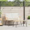 2-Piece Garden Dining Set with Cushions In Natural Poly Rattan 3328647