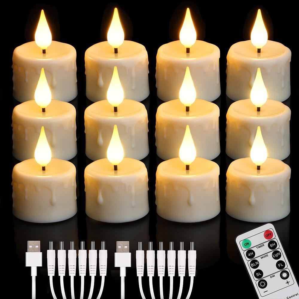 Rechargeable Candle Lamp With Remote Control LED Candles For Room Decor Birthday Home Decor Festival Decoration Flameless Candle