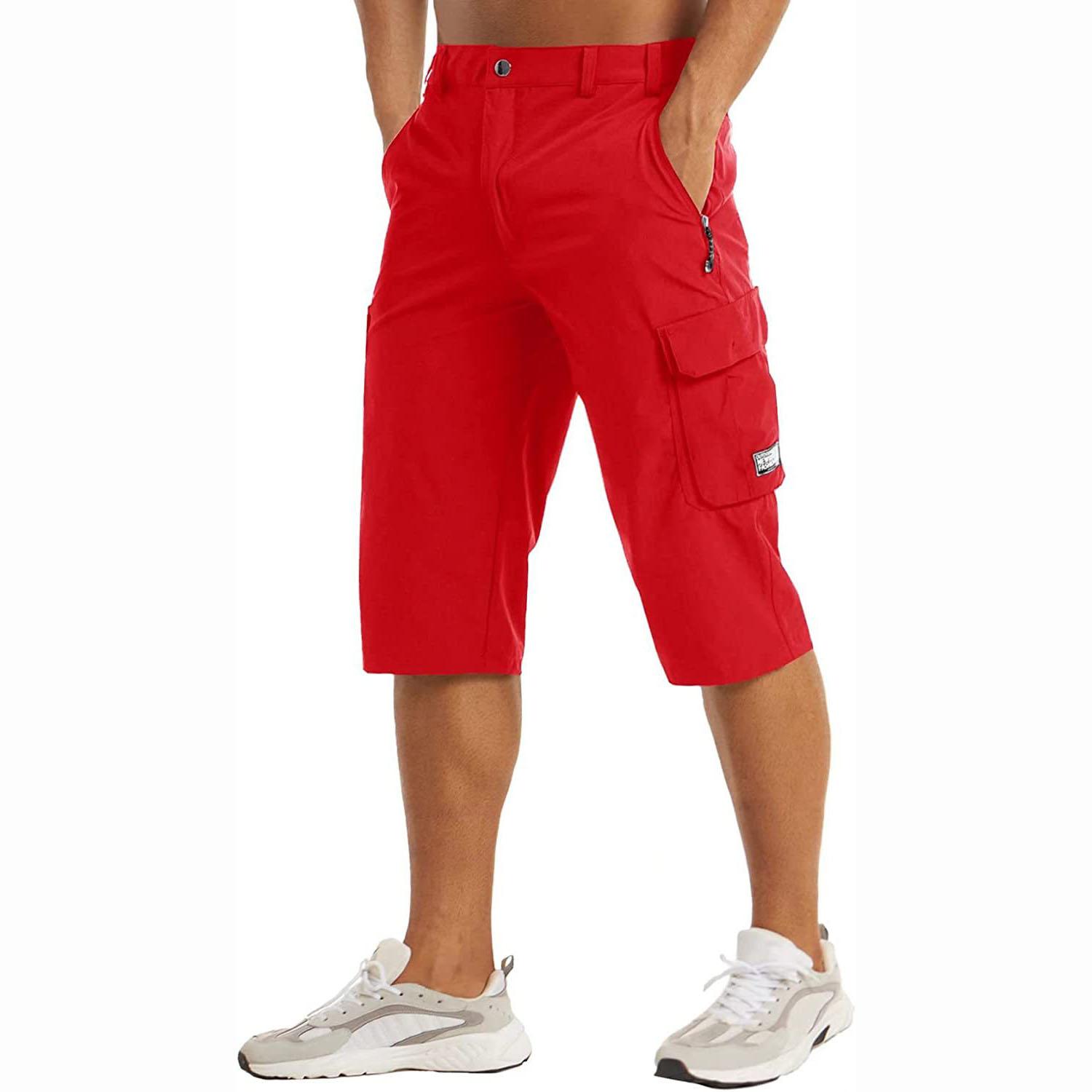 Loadingg Zomer Sneldrogende Korte Broek Heren Casual Multi-Zakken Lichtgewicht Shorts Outdoor Wandelen Cargo Broek L