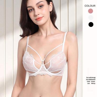 Franse Kant Push-Up BH voor Grote Borsten - Anti-Doorzakken, Dunne Bandjes, Sexy Zomer Design