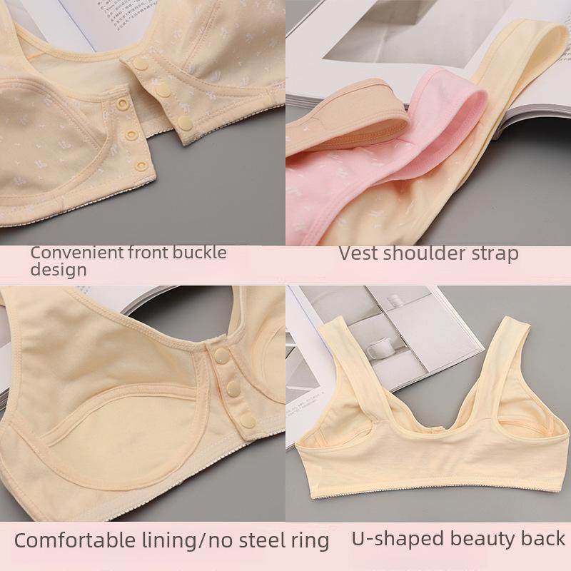 Large Size Front Opening Middle-Aged and Elderly Mother Bras with Front Buckle; No Steel Rings or Sponges.