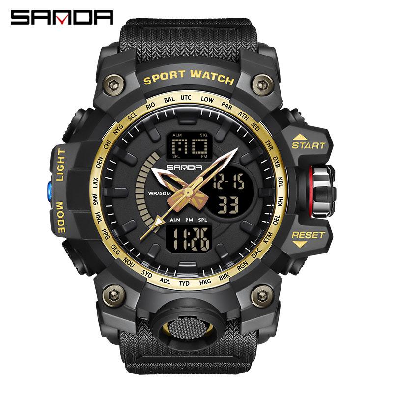 Sanda Korean Style Multi-Functional Luminous Sport Wristwatch for Couples