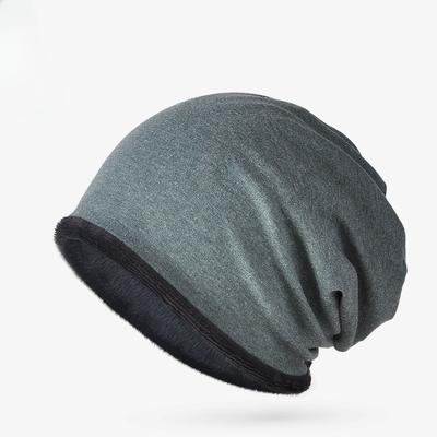 Winter Pullover Hat Couple Cotton Solid Color Versatile Thin Face Riding Windproof and Warm Bag Head Hat Stacking Hat