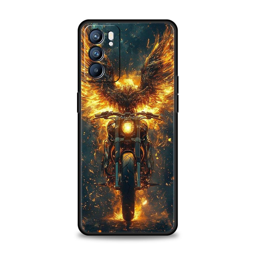 

Motorcycle Phone Case For Oppo A17 A31 A54 A57 A78 A79 A98 Find X5 X6 Reno 6 7 8 10 11 12 13 F Pro 5G Soft TPU Cover Fundas Bags For Oppo A17