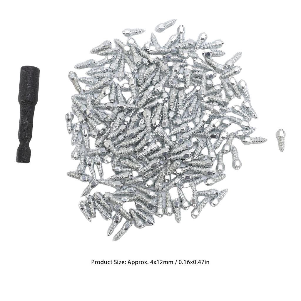 200 STÜCKE 12mm Reifenstollen Stahl Rutschfest Anti-Eis Schneereifenspikes mit Montagewerkzeug für Motorrad Motorrad Dirt Bike