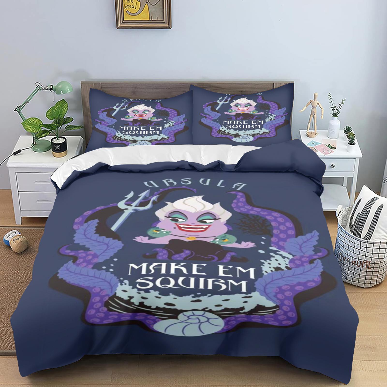

Comforter Villains Maleficent Ursula Evil Queen Bedding Set Comforter Sets Double Comforte 100% Polyester 3-Piece Set Comforter (quilt)-EU Single(135*200cm)3pcs