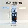 1PC Black Flame Symbol Art 750ml Color Plastic Sports Water Bottle Leakproof Flip Straw Lid Suitable for Sports Office Home Use