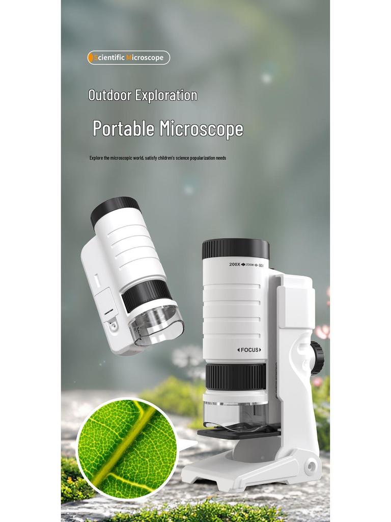 Set Microscopio Portatile per Bambini per l'Educazione Scientifica - Perfetto per Esperimenti di Scuola Primaria e Secondaria