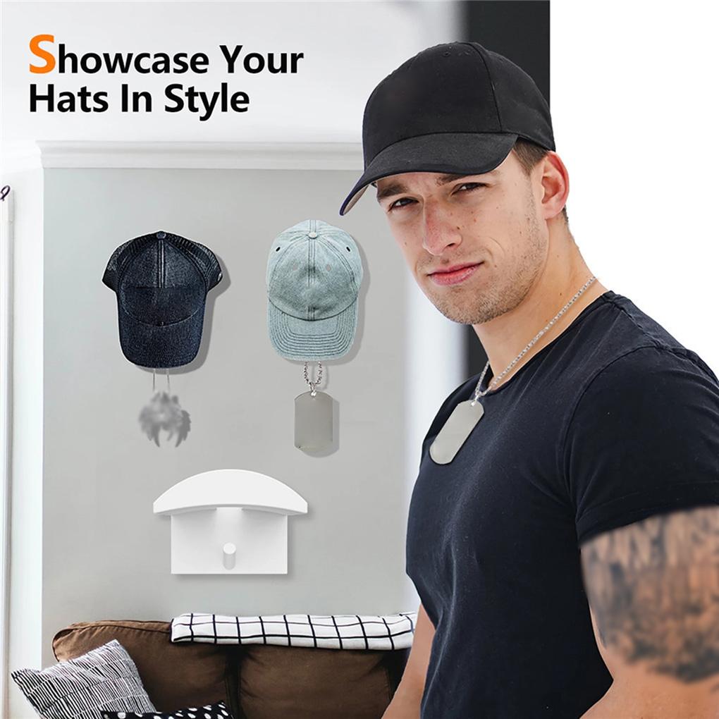 Paquete de 10 ganchos para gorras de béisbol, autoadhesivos, pretaladrados, para armario, dormitorio, oficina, almacenamiento de sombreros.