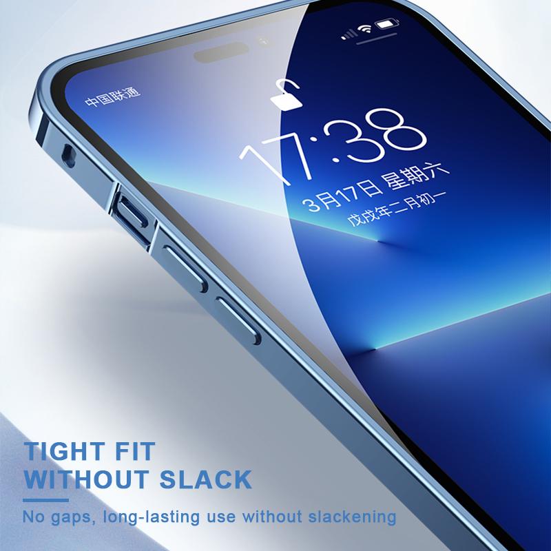 Coque de téléphone à cadre métallique Pour iPhone 17 11 12 13 14 15 16 Pro Max Alliage d'aluminium Protection Complète de l'Objectif Coque Arrière Métallique Plaqué Pour iPhone 13 mini