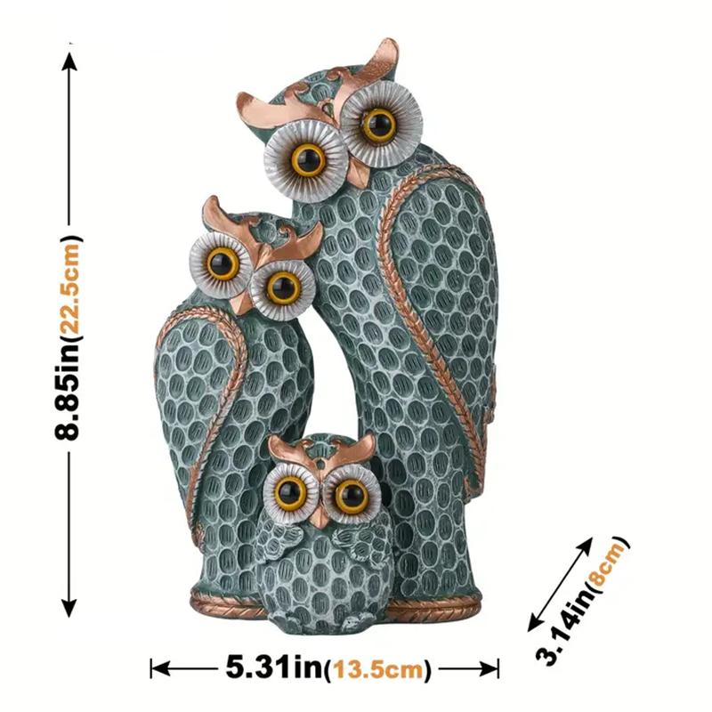 Mdern Owl Family Sculpture Resin Decor for Living Room Entry and TV Stand Perfect for Home Office Ideal Housewarming Gift