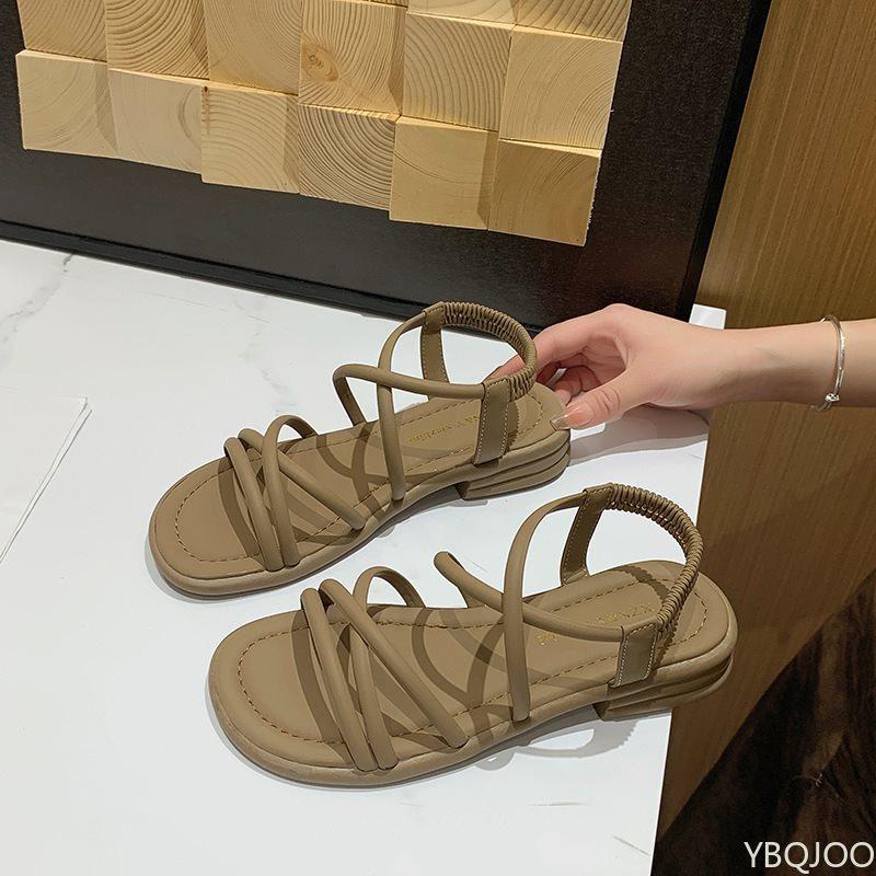 Sapatos Casuais de Praia Planos de Verão para Mulheres Novos Sandálias Simples e Confortáveis Sola Grossa Versáteis para Exterior Viagem Calçados Diários