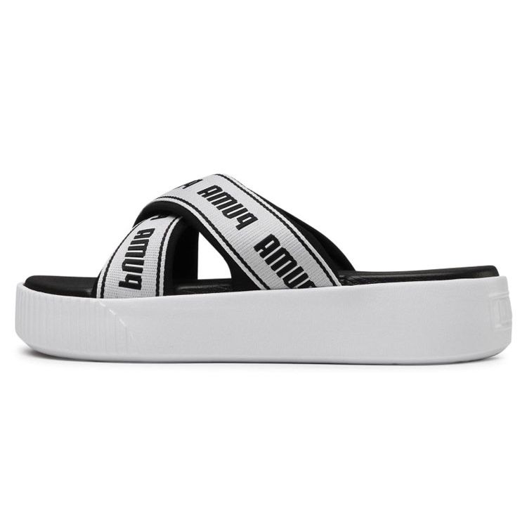 Puma Platform Thick Sole Casual Comfortable Lightweight Rubber Slide Sandals Women sandals Black White 380677-01