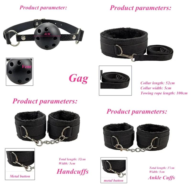 Adjustable Leather BDSM Bondage Set Body Harness Handcuffs Straps Erotic Intimate Party Game Adult Toys for Couples