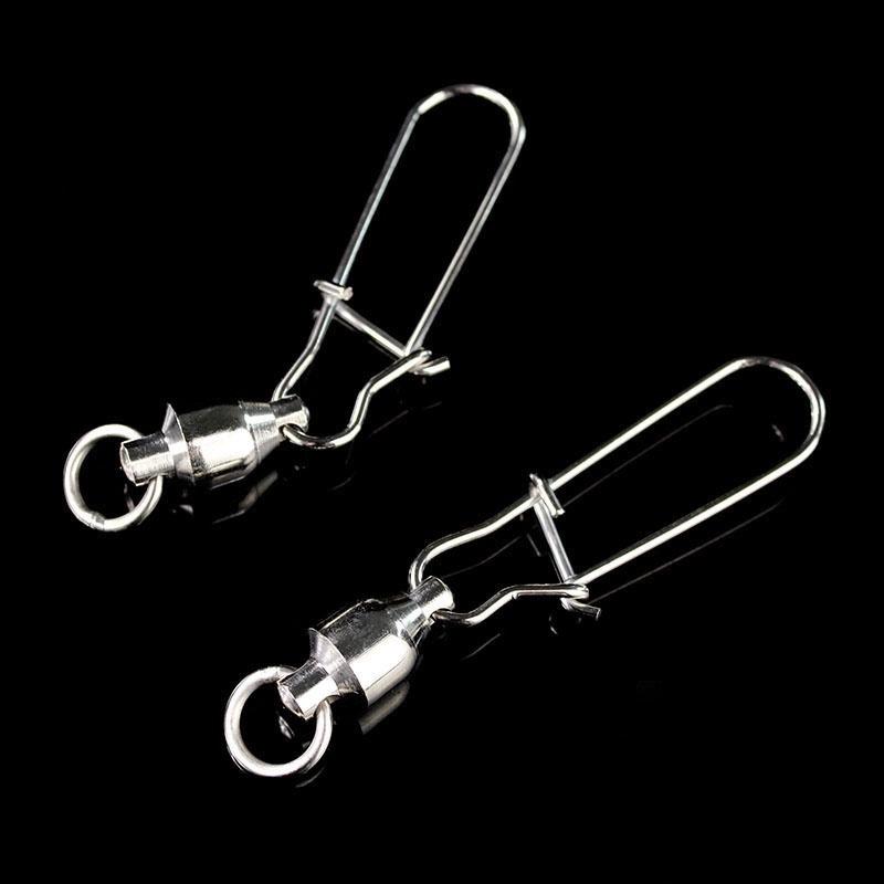 Premium Stainless Steel Ball Bearing Fishing Swivel With Secure Lock Snap Set
