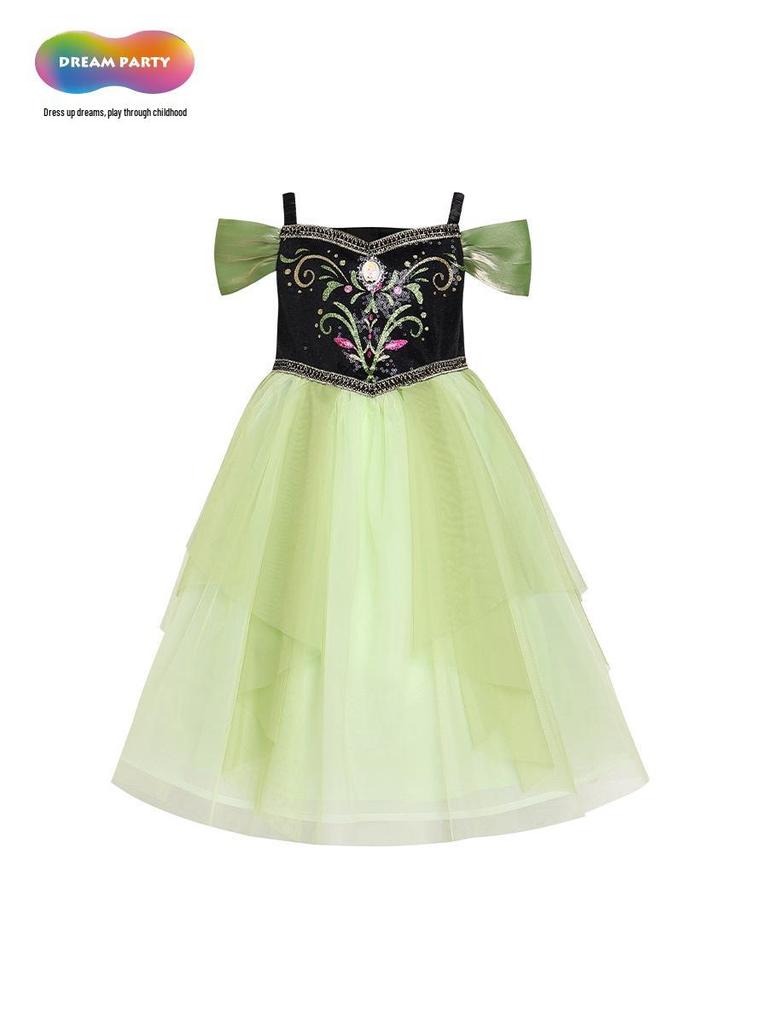 Baby Anna Princess Dress - Short Sleeve Summer 2026 Edition, Super Beautiful Girls' Clothing