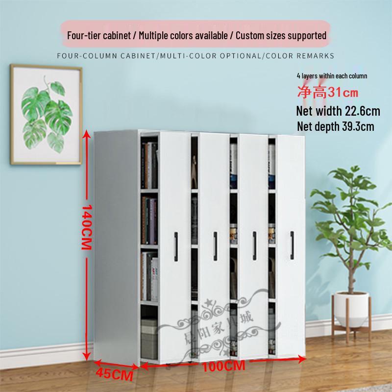 Compact Sliding Dustproof Bookshelf with Wheels and Hidden Gap Storage