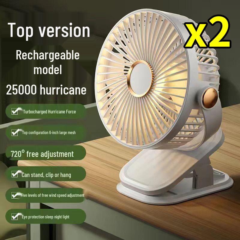 Compact Quiet Desk & Dorm Portable Fan - New Model 25000mAh