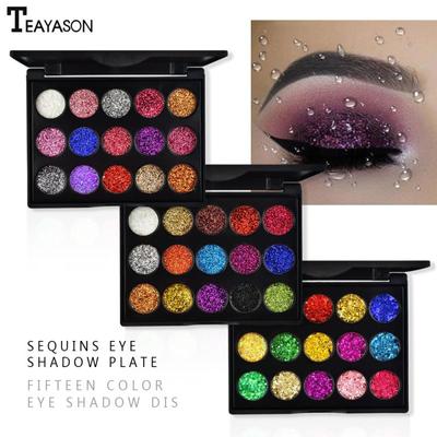 15 barev podnos na oční stíny, diamantové třpytky, kosmetika, třpytky, perla, kov, klíční kost obličeje, zvýrazňovač, make-up 1