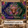 Highland Cow (68) Theme Personalized Tapestry Custom Name Text Wall Hanging Tapestry Home Background Decoration