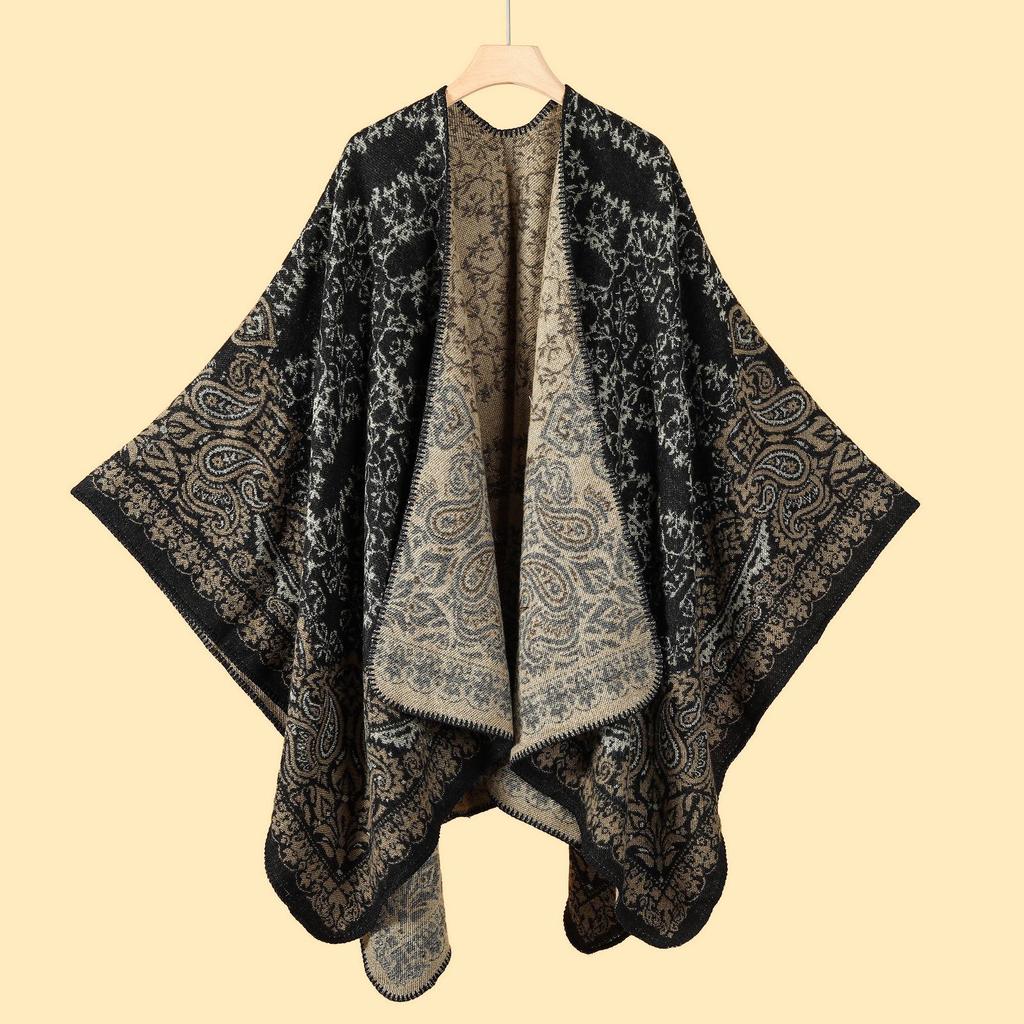 Yunnan Ethnic-Style Large Shawl Cape - Imitation Cashmere Scarf Cloak
