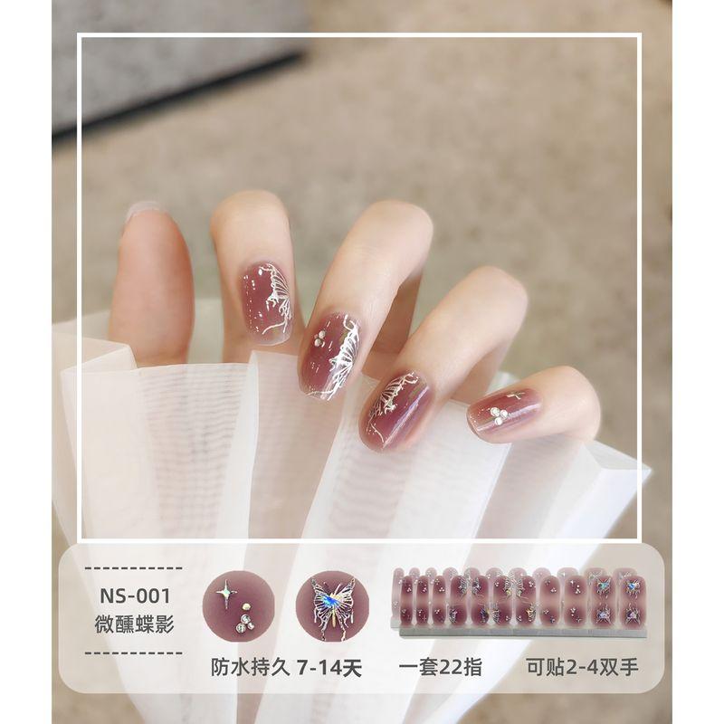 

Internet Hot Nail Sticker Gel Nail Stickers Long Lasting Waterproof White Wearing Nail Patch Full Sticker Nail Applique NS-001