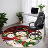 1 Stück Schneemann-Trio Dekoration Teppich für Büro, rutschfest, runder Teppich, weich & bequem, Teppich für Büro, leichte runde Bodenmatte