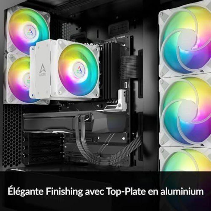 ARCTIC Freezer 36 A-RGB - Refroidisseur CPU monotour avec push-pull, deux ventilateurs P 120 mm à pression optimisée et éclairage