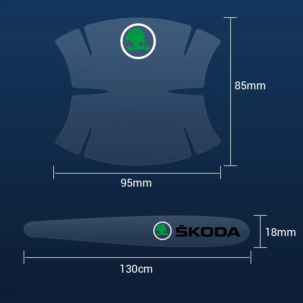 HLLQ9 Car Door Handle Scratches Protective Transparent Sticker For Skoda Kodiaq Fabia Kamiq Karoq Octavia 3 A5 A7 Rapid Scala Kami