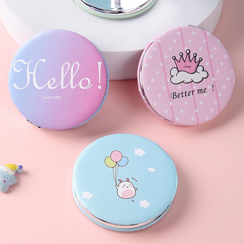New Cute Cartoon Double-Sided Makeup Mirror 2-Face Portable Foldable Pocket Mirror for Women Girls Travel Makeup Birthday Gifts