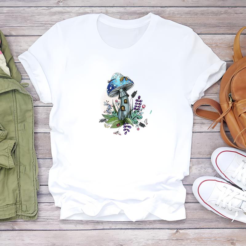 Summer Trendy Cute Printed Women's T-shirt, Short-sleeve Daily Fashion Top for Women, Stylish and Comfortable.