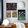 Solid Wood Frame Canvas Paintings Abstract Watercolor Plant Wall Art Mushroom Illustration Poster Print Picture For Living Room Home Decoration