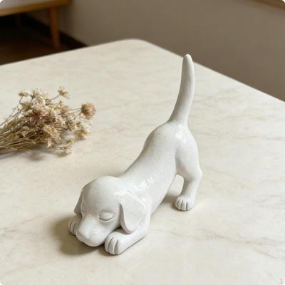 Dog Jewelry Holder Decorative Resin Figurine Small Tabletop Display Home Decor for Entryway,