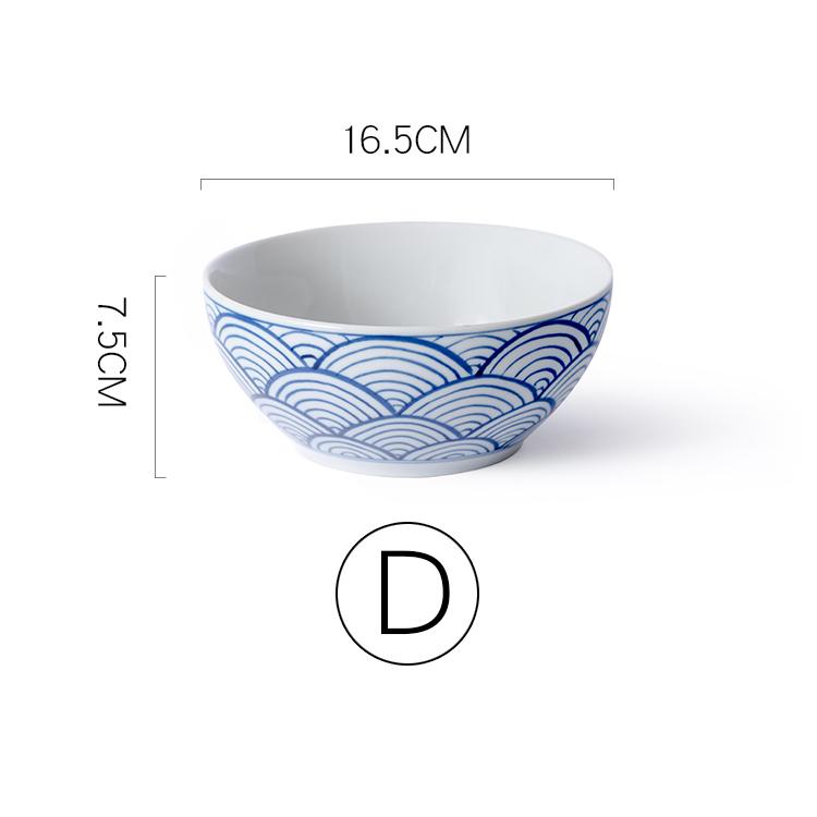 6.5 Inch Porcelain Ramen Bowl Ceramic Noodle Bowl Flower Design Soup Rice Bowl Microwave Safe 800ml