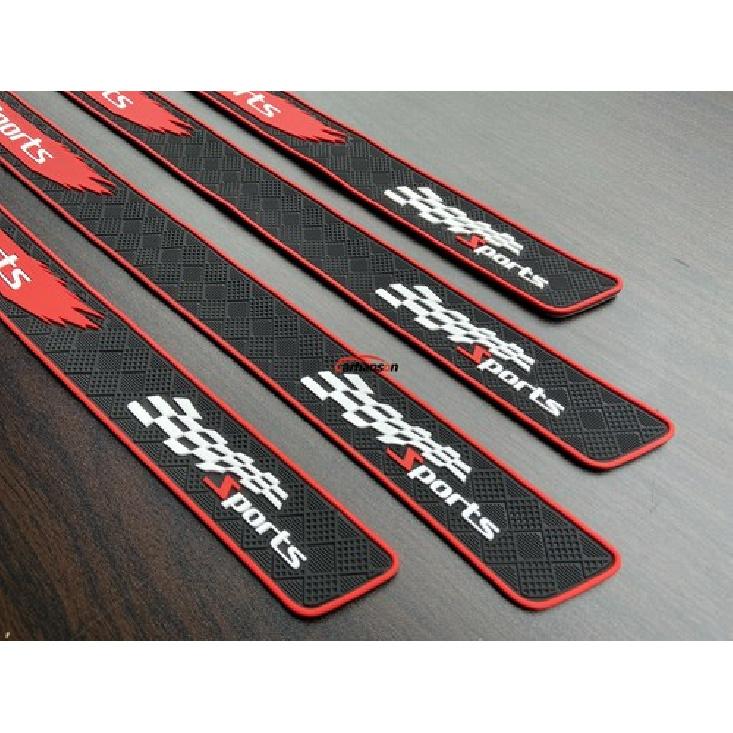 Car Accessories Rubber Door Sill Plate Protection Strip Scuff Guard Auto Sticker