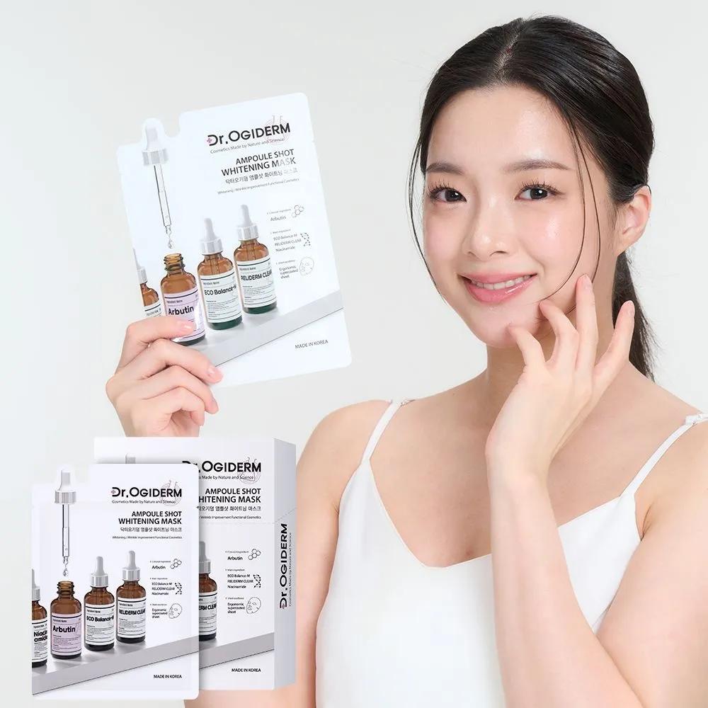 DR.OGIDERM Ampoule Shot Whitening Mask 10 Sheets Whitening Mask Pack Ampoule Sheet Pack