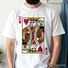 Herz-König Karte T-Shirt für Damen und Kinder, Klassisches Retro Liebe Valentinstag Tee