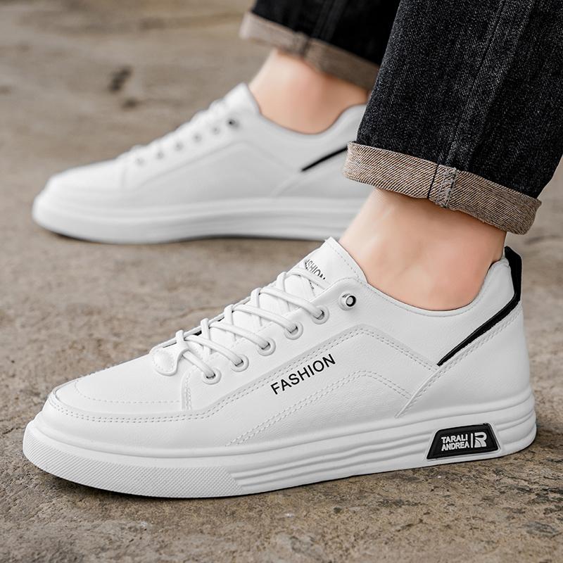 Fashion Trendy Versatile Cloth Shoes Mens Spring New Breathable White Shoes Mens Sports and Leisure Board Shoes Trendy Shoes