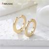 2026 New Simple Brass Gold Plated Hoop Earrings For Women Trendy Round Circle Unisex Earring Party Jewelry