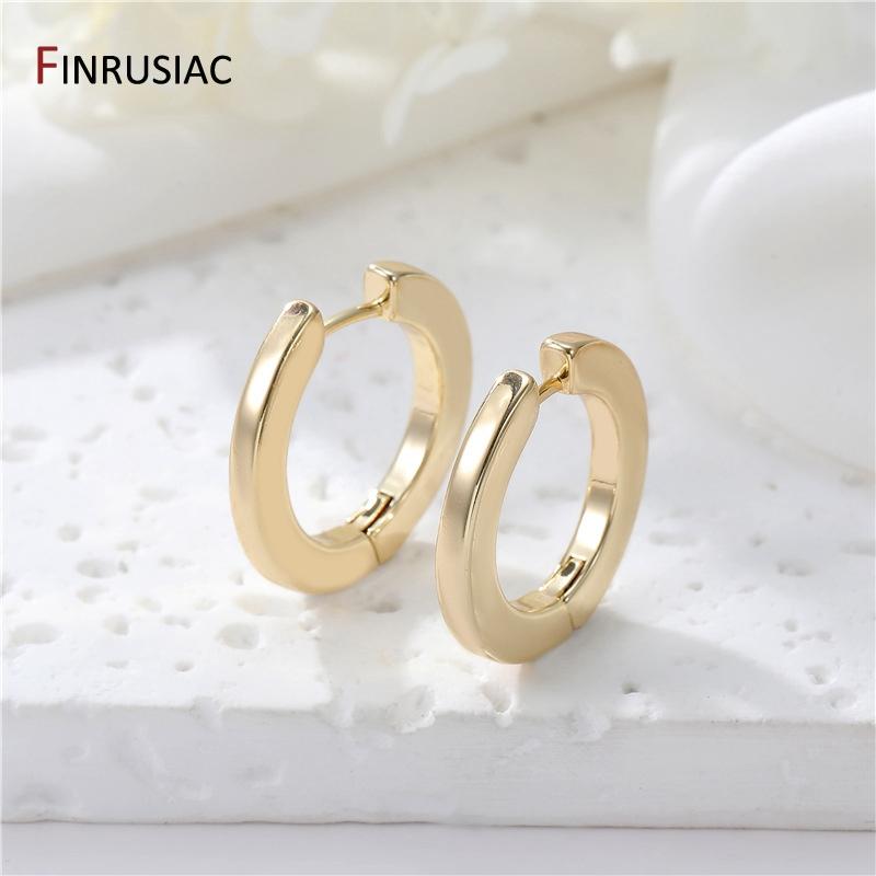 2026 New Simple Brass Gold Plated Hoop Earrings For Women Trendy Round Circle Unisex Earring Party Jewelry