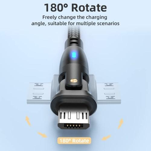 Micro USB Cable L Shape 180 Degree Rotation 2.4A Quick Charging & Data Transfer Made of Reinforced TPE USB Type A to Micro B Cable Micro Charging Cord