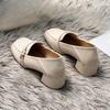 Simple High Heels New Square Toe Deep Mouth Slip-on Soft Sole Non-slip Wear-resistant Block Heel Single Shoes