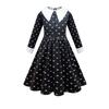 Abito da sera in rete da ragazza per cosplay della Famiglia Addams di Mercoledì con accessori (Taglia unica)