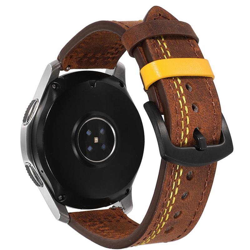 

For Samsung Galaxy Watch3 45mm/Huami Amazfit Pace/Stratos Watch Leather Strap 22mm Watch Band B