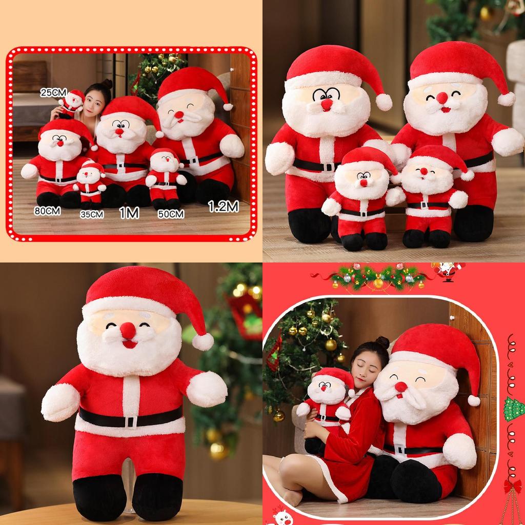 Adorable Plush Santa Claus Doll Christmas Cushion Soft Toy For Kids Gift 35cm 50cm 80cm 100cm