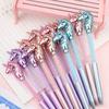 4Pcs Cute Unicorn Crystal Ballpoint Pens Creative Diamond Rotating Blue Writing Ballpoint Pen Unicorn Cat Love Style