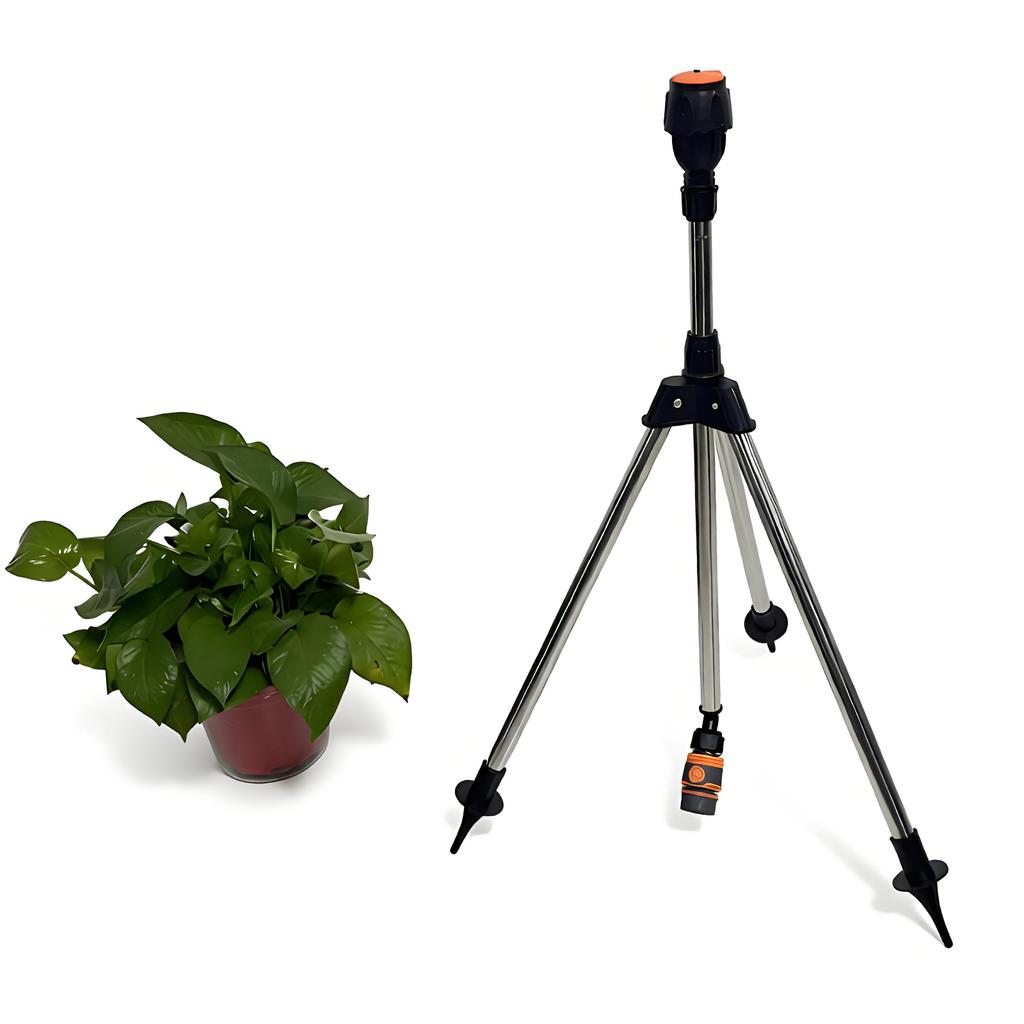 360-Grad Garten Automatischer Rotierender Rasensprenger Edelstahl Stativ Set Bewässerungsständer Wasserstrahl Garten Rasen Sprenger Werkzeug