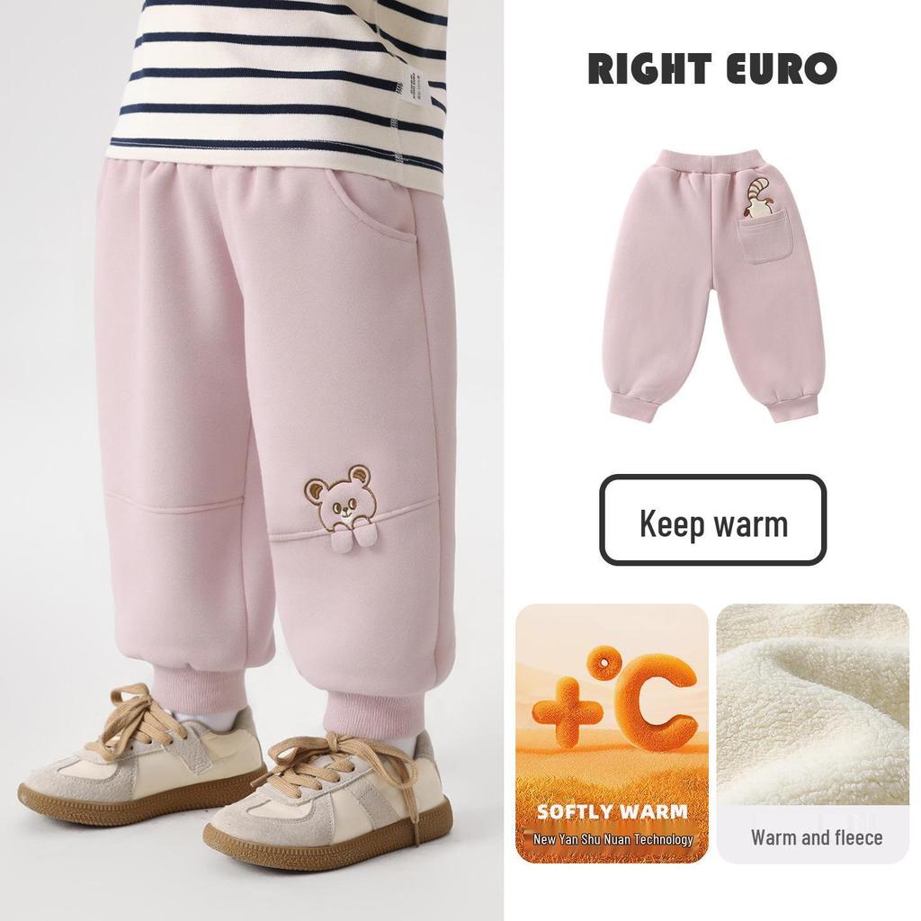 European Boys' Cartoon Sports Thick Sweatpants - Autumn/Winter 2025 Toddler & Children’s Clothing