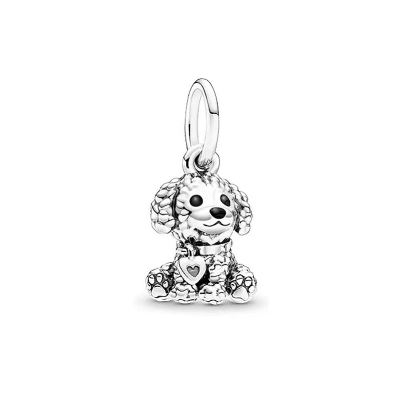 925 Silver Plated Cute Animal Charm Beads DIY Necklace Bracelet Gift Enamel Dog Panda Penguin Fashion Jewelry